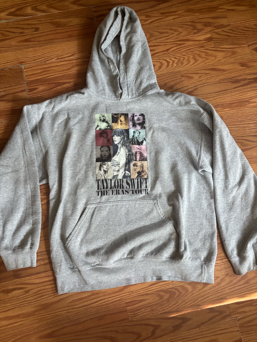 Taylor Swift Eras Tour Inspired Gray Graphic Hoodie Size L